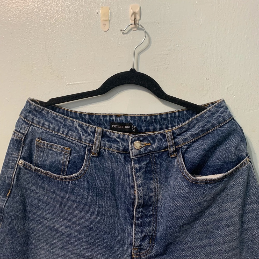 Mid Wash Thigh Split Baggy Boyfriend Jeans - Picture 16 of 16